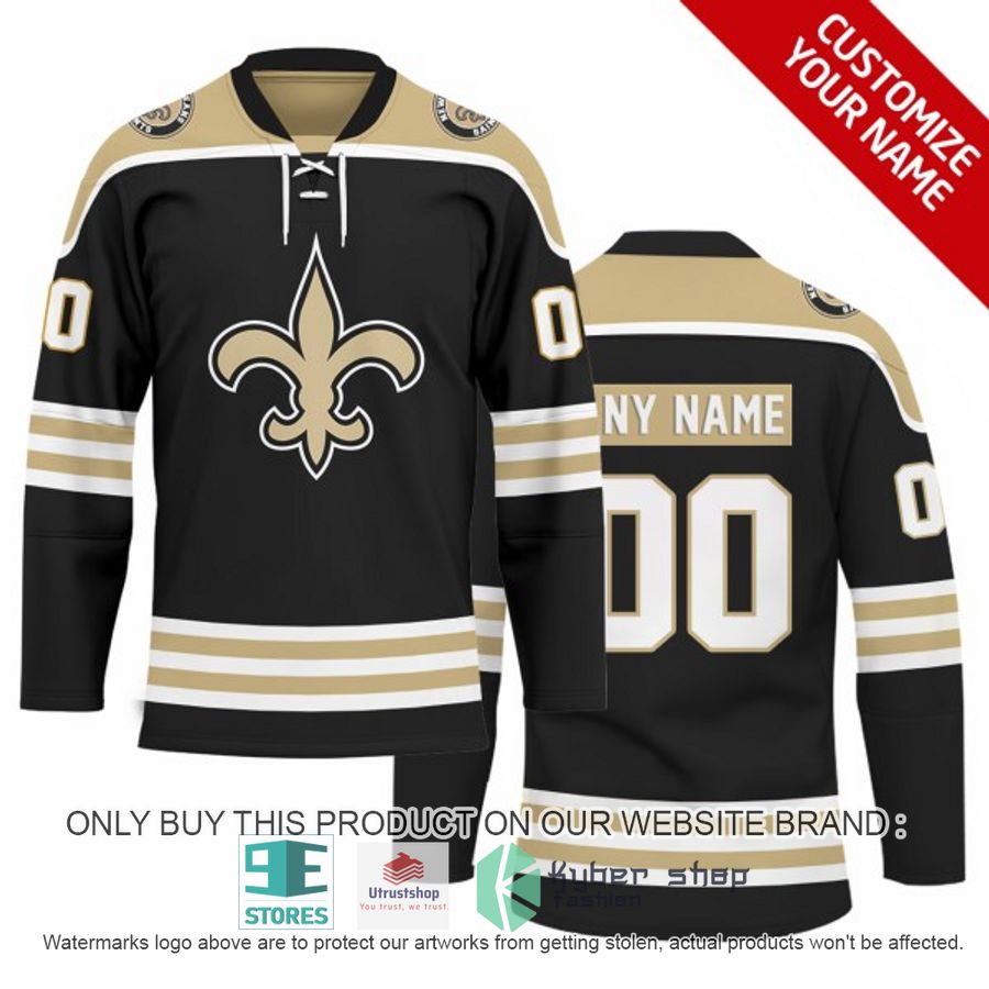 personalized nfl new orleans saints logo hockey jersey 1 7352