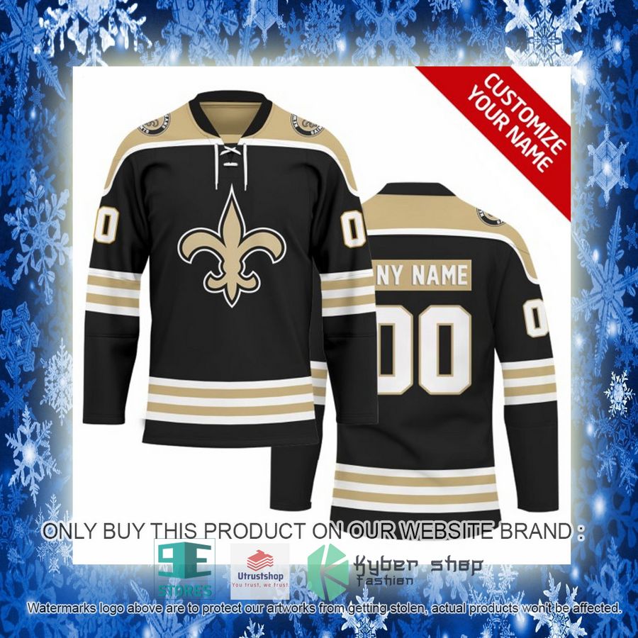 personalized nfl new orleans saints logo hockey jersey 10 49629