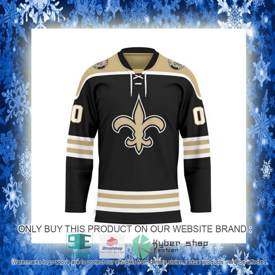 personalized nfl new orleans saints logo hockey jersey 11 38328