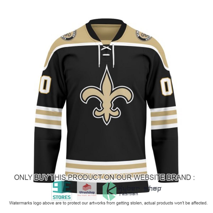 personalized nfl new orleans saints logo hockey jersey 2 55144