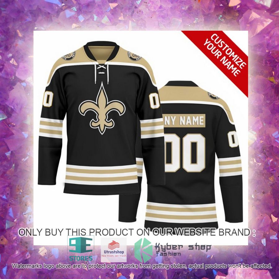 personalized nfl new orleans saints logo hockey jersey 4 99080