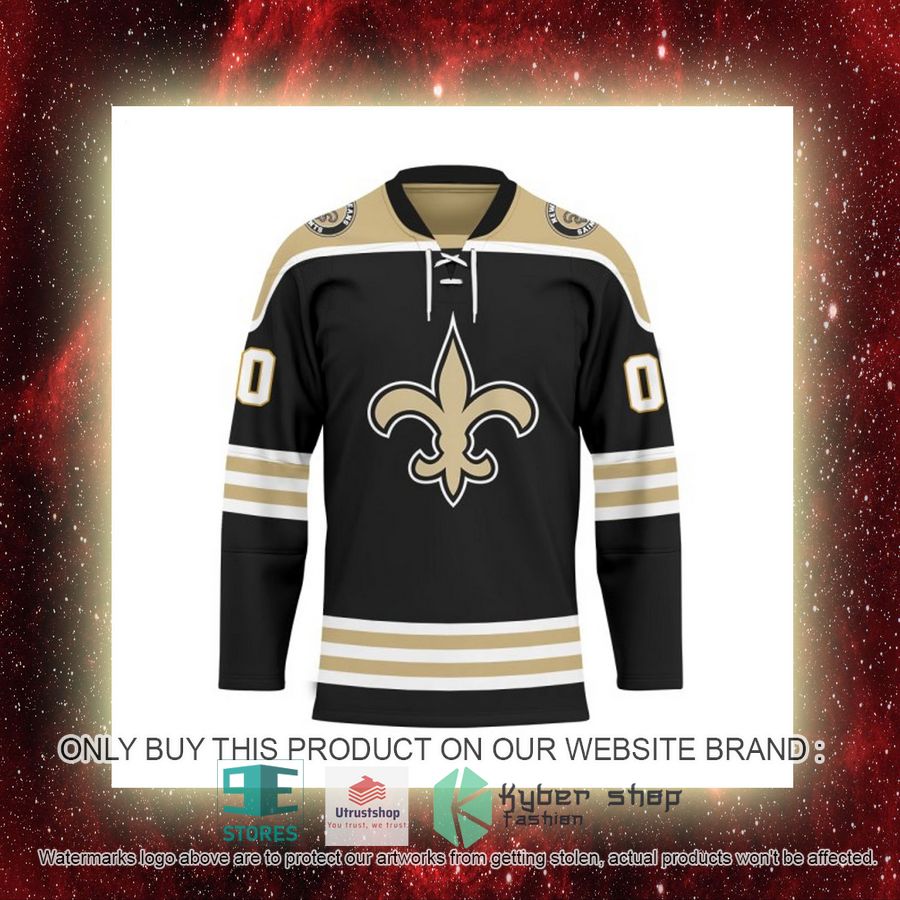 personalized nfl new orleans saints logo hockey jersey 8 33659