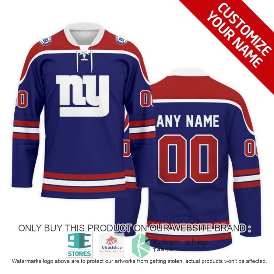 personalized nfl new york giants logo hockey jersey 1 32961