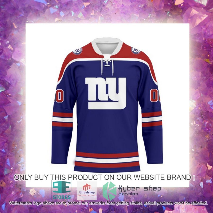 personalized nfl new york giants logo hockey jersey 5 3624