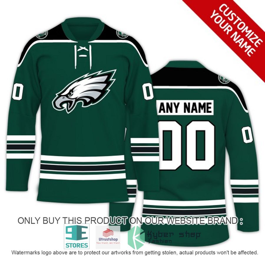 personalized nfl philadelphia eagles logo hockey jersey 1 93297