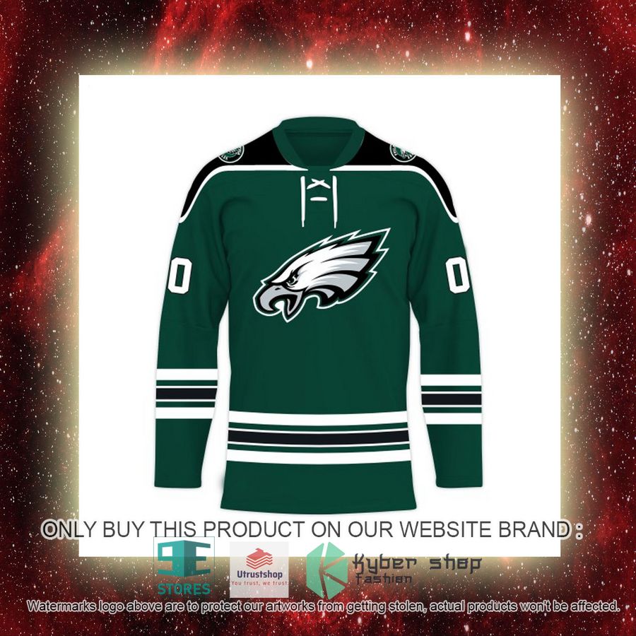 personalized nfl philadelphia eagles logo hockey jersey 8 12416