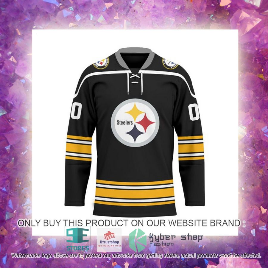 personalized nfl pittsburgh steelers logo hockey jersey 5 70437