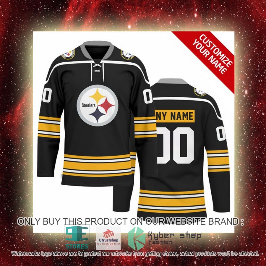 personalized nfl pittsburgh steelers logo hockey jersey 7 82472