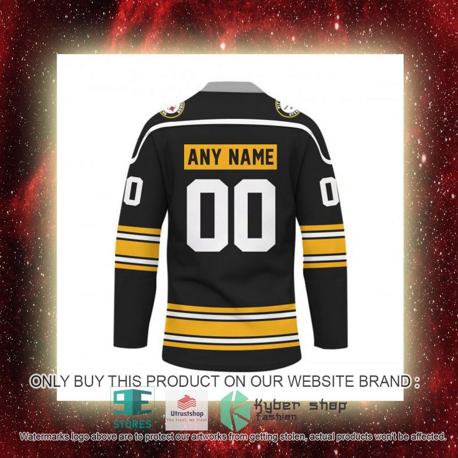 personalized nfl pittsburgh steelers logo hockey jersey 9 82385