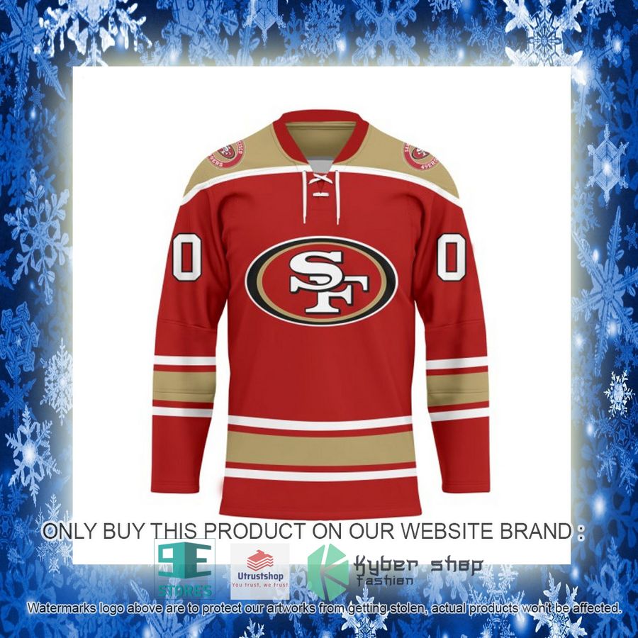 personalized nfl san francisco 49ers logo hockey jersey 11 43866