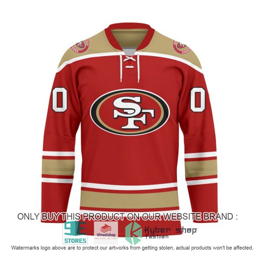 personalized nfl san francisco 49ers logo hockey jersey 2 56643
