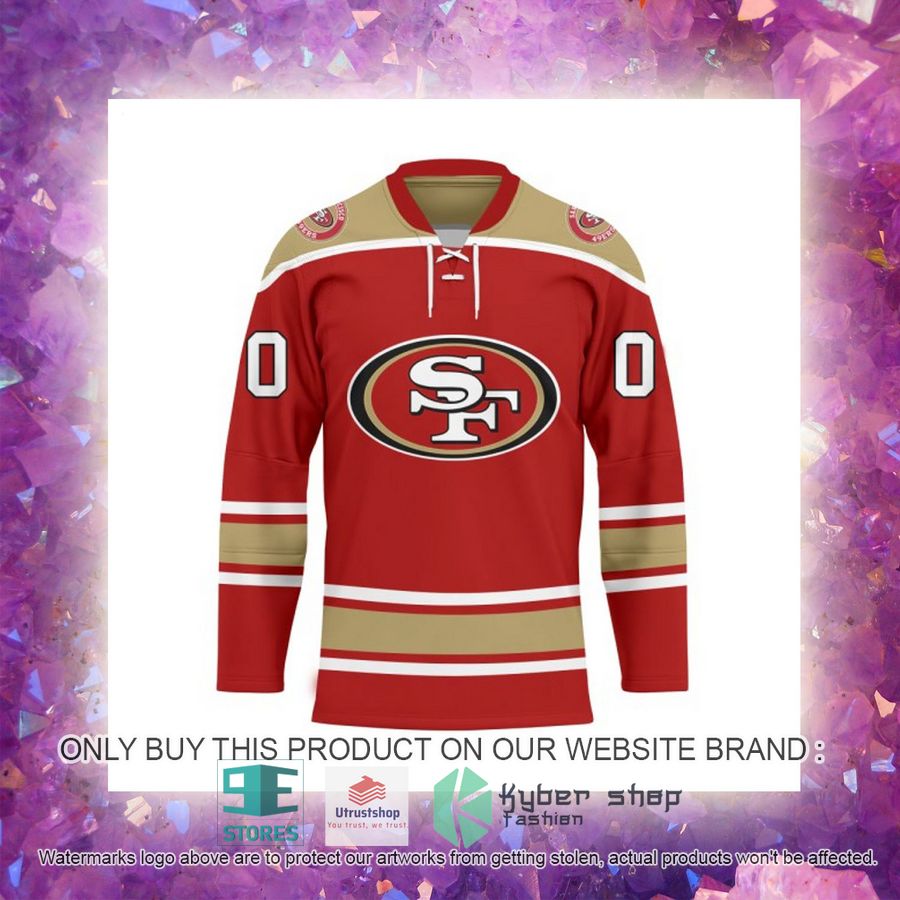 personalized nfl san francisco 49ers logo hockey jersey 5 65869