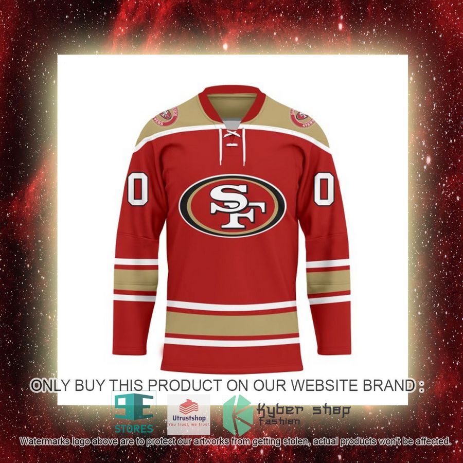 personalized nfl san francisco 49ers logo hockey jersey 8 36665