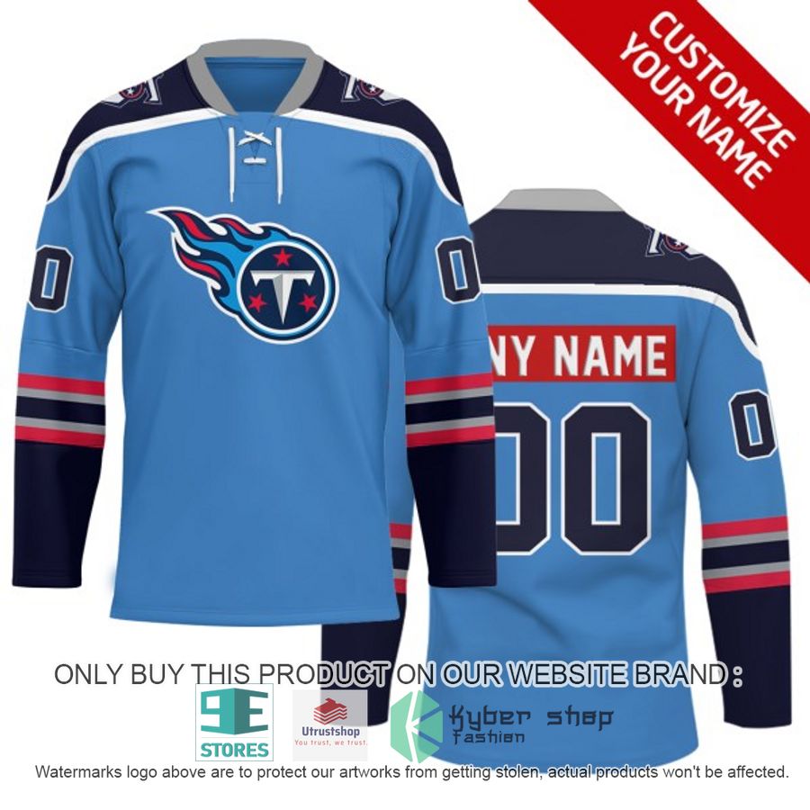 personalized nfl tennessee titans logo hockey jersey 1 48535