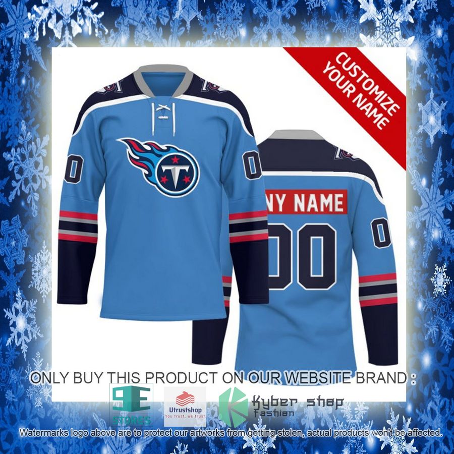 personalized nfl tennessee titans logo hockey jersey 10 47029