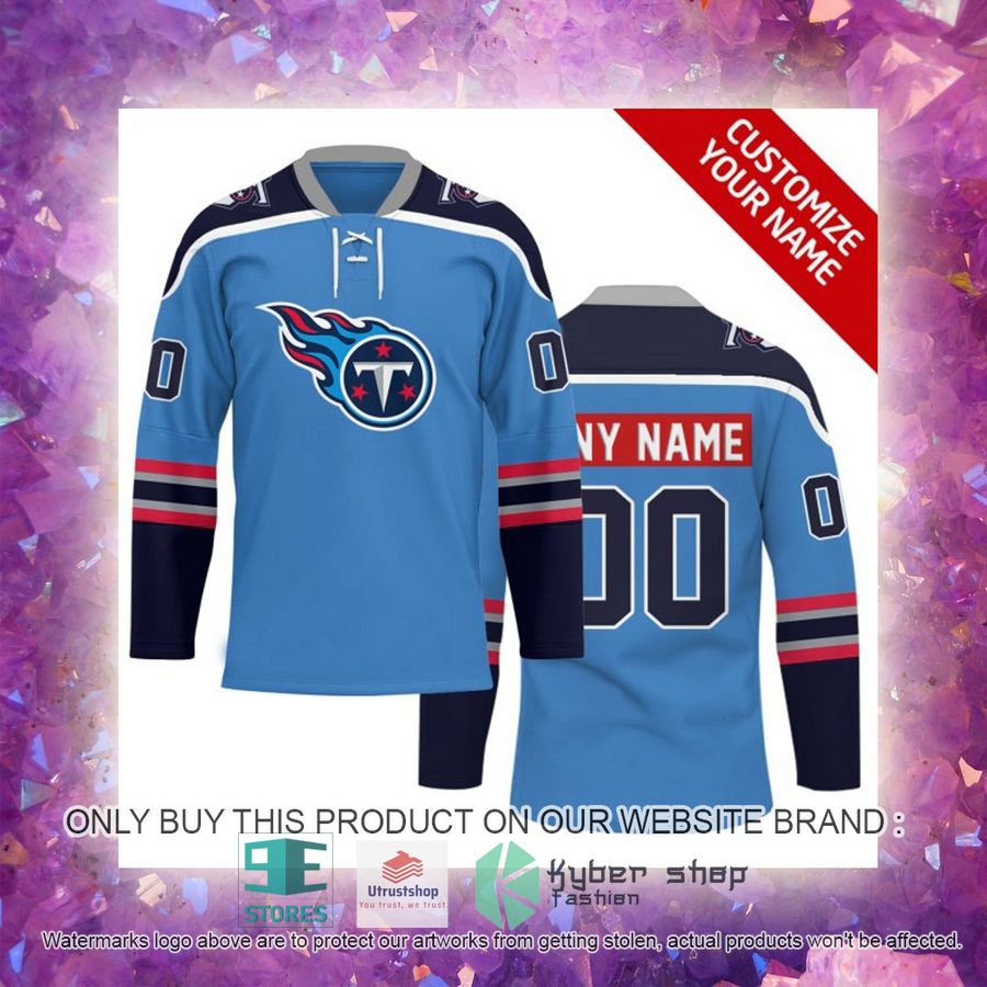 personalized nfl tennessee titans logo hockey jersey 4 56275