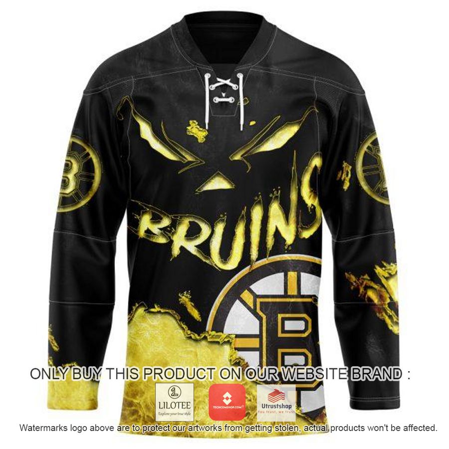 personalized nhl boston bruins demon face hockey jersey 1 15033