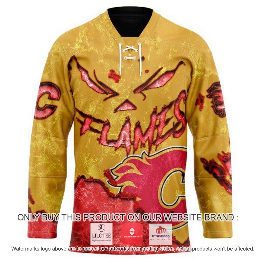 personalized nhl calgary flames demon face hockey jersey 1 8601