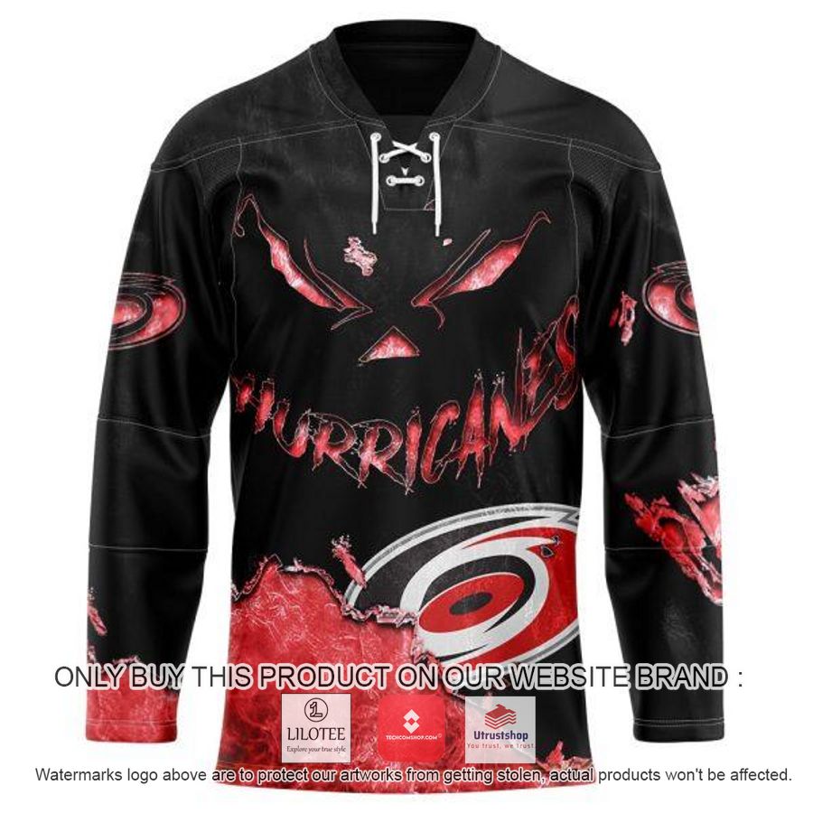 personalized nhl carolina hurricanes demon face hockey jersey 1 34177