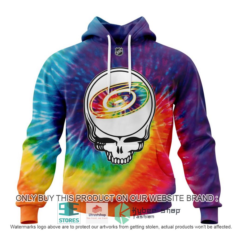 personalized nhl carolina hurricanes grateful dead tie dye 3d shirt hoodie 1 49358