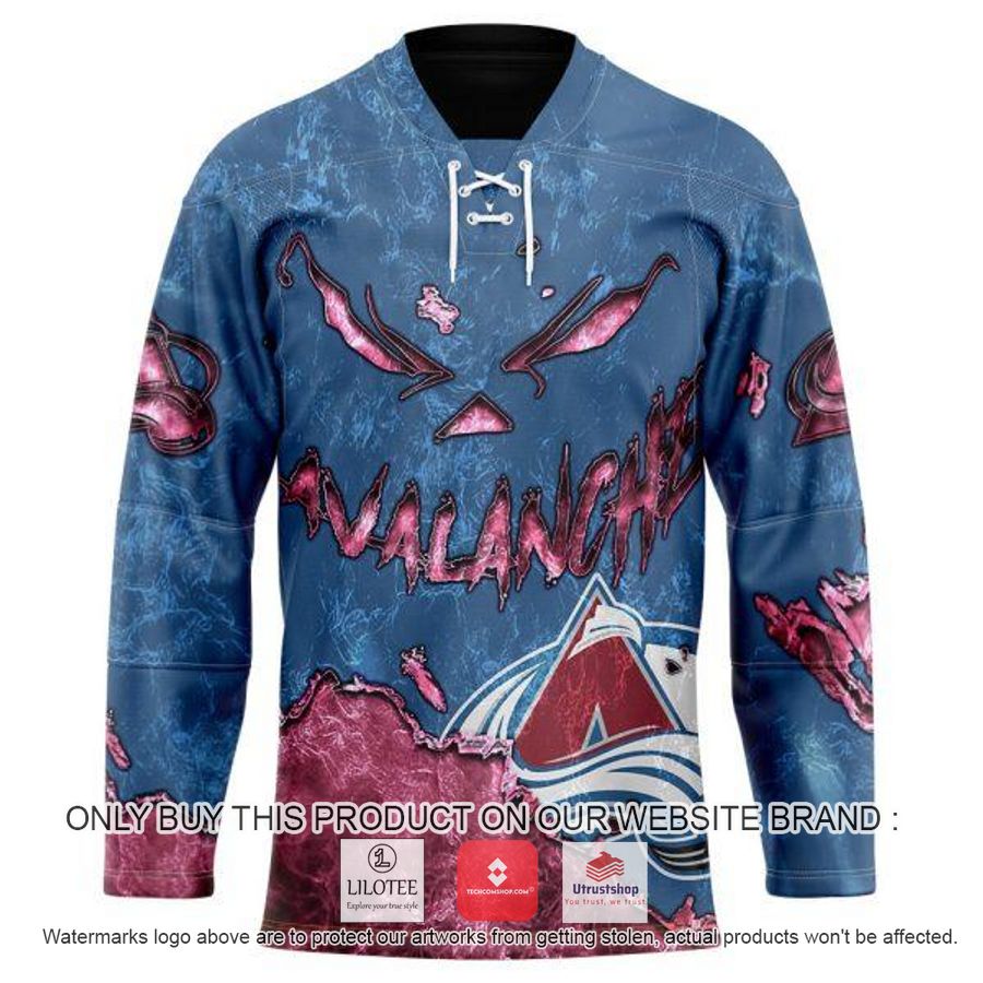 personalized nhl colorado avalanche demon face hockey jersey 1 82210