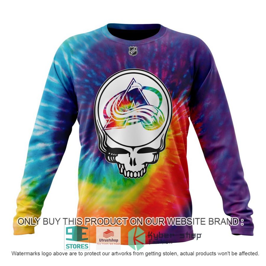 personalized nhl colorado avalanche grateful dead tie dye 3d shirt hoodie 6 57360