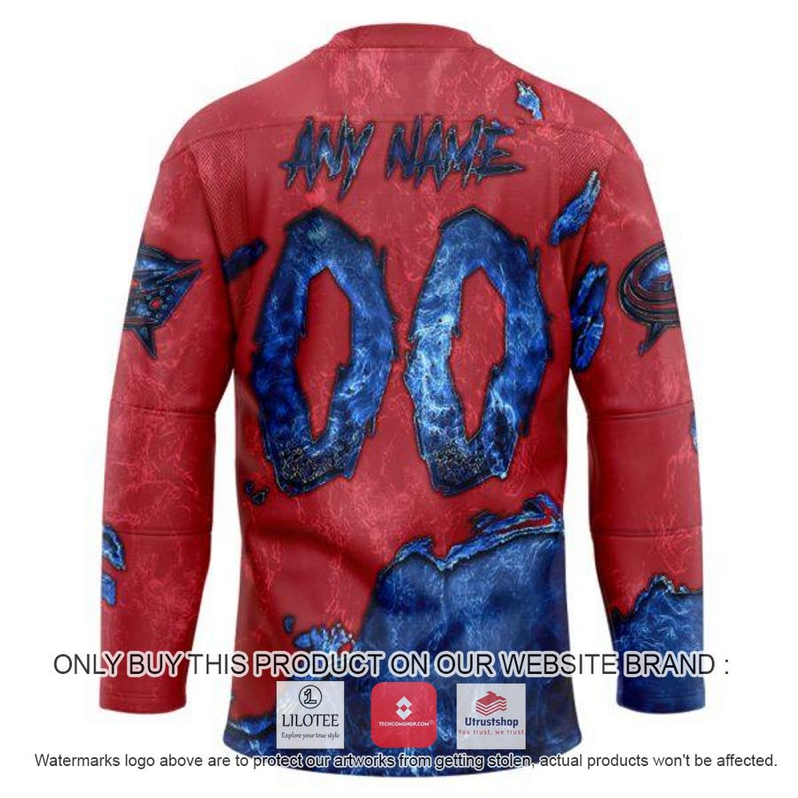 personalized nhl columbus blue jackets demon face hockey jersey 2 86055