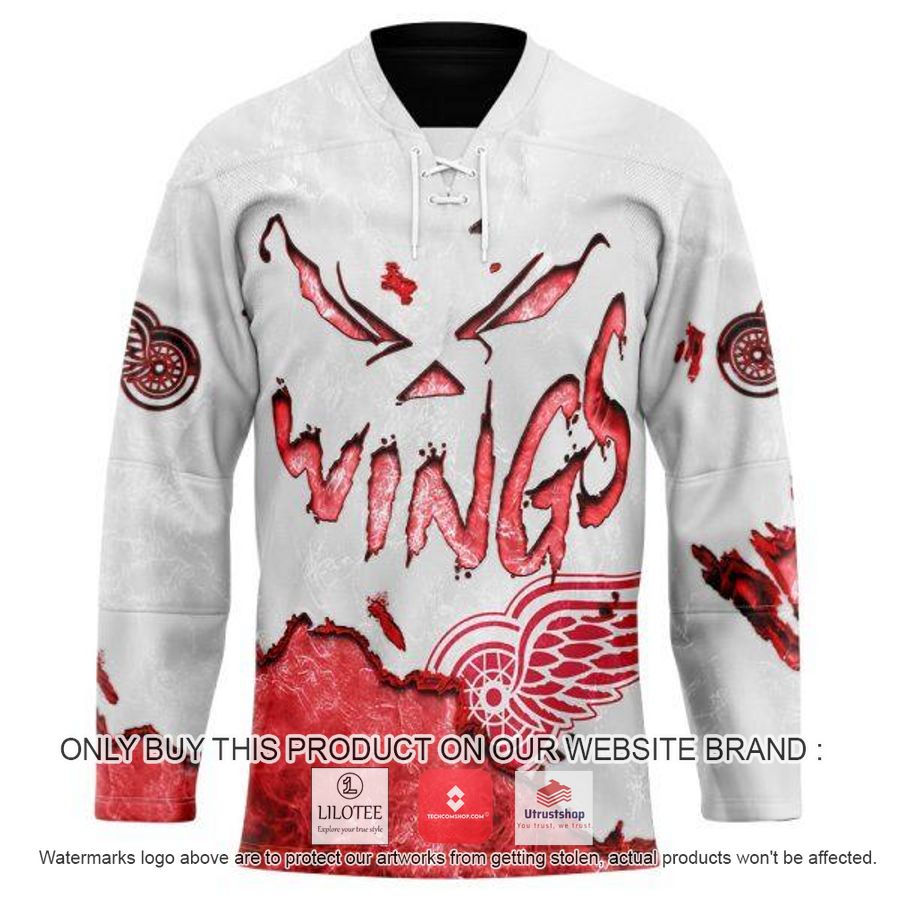 personalized nhl detroit red wings demon face hockey jersey 1 41837