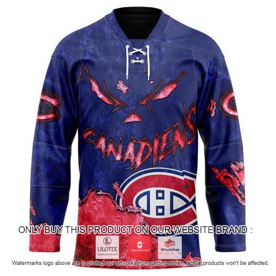 personalized nhl montreal canadiens demon face hockey jersey 1 40526
