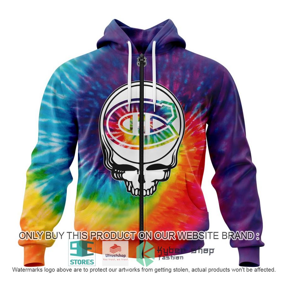personalized nhl montreal canadiens grateful dead tie dye 3d shirt hoodie 2 69151