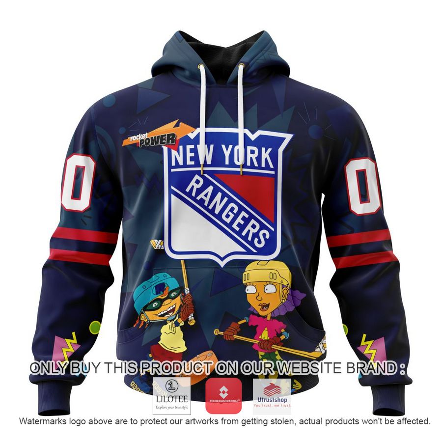 personalized nhl new york rangers rocket power 3d full printed hoodie shirt 1 66451