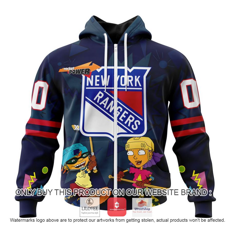 personalized nhl new york rangers rocket power 3d full printed hoodie shirt 2 92384