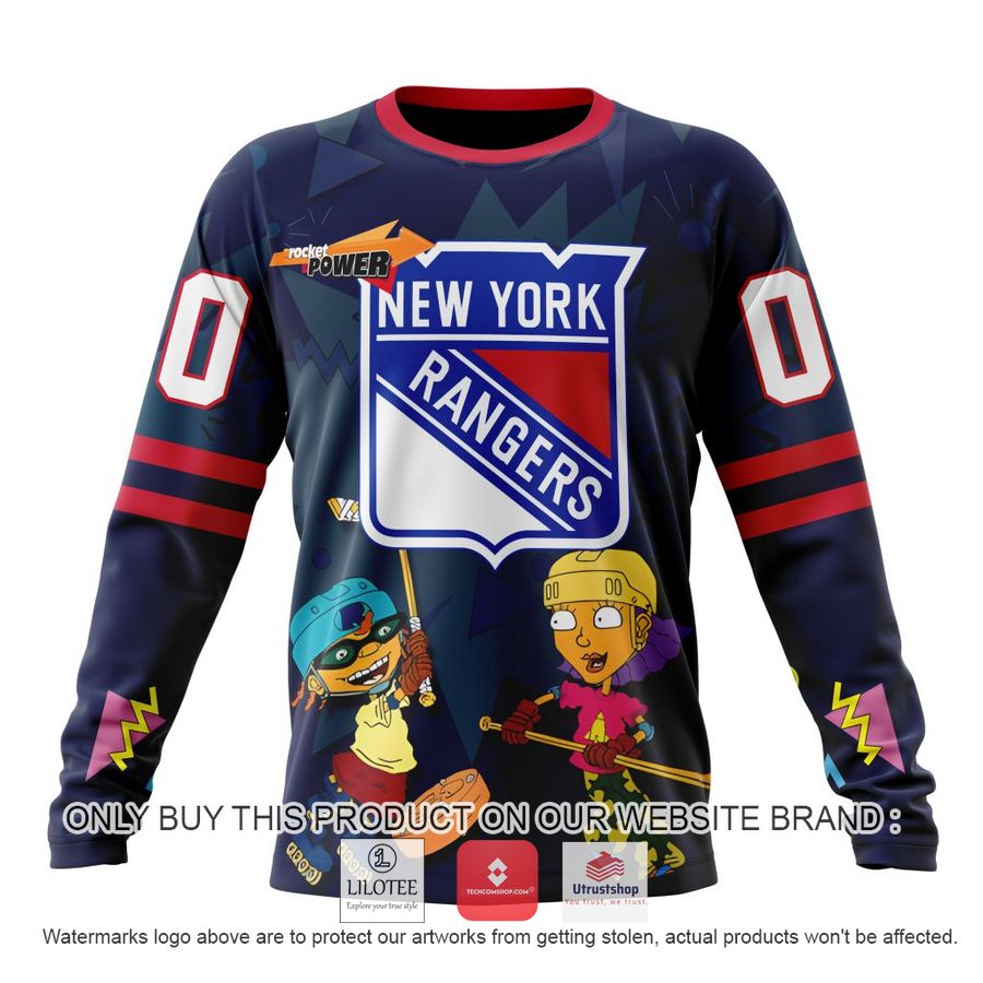 personalized nhl new york rangers rocket power 3d full printed hoodie shirt 6 7590