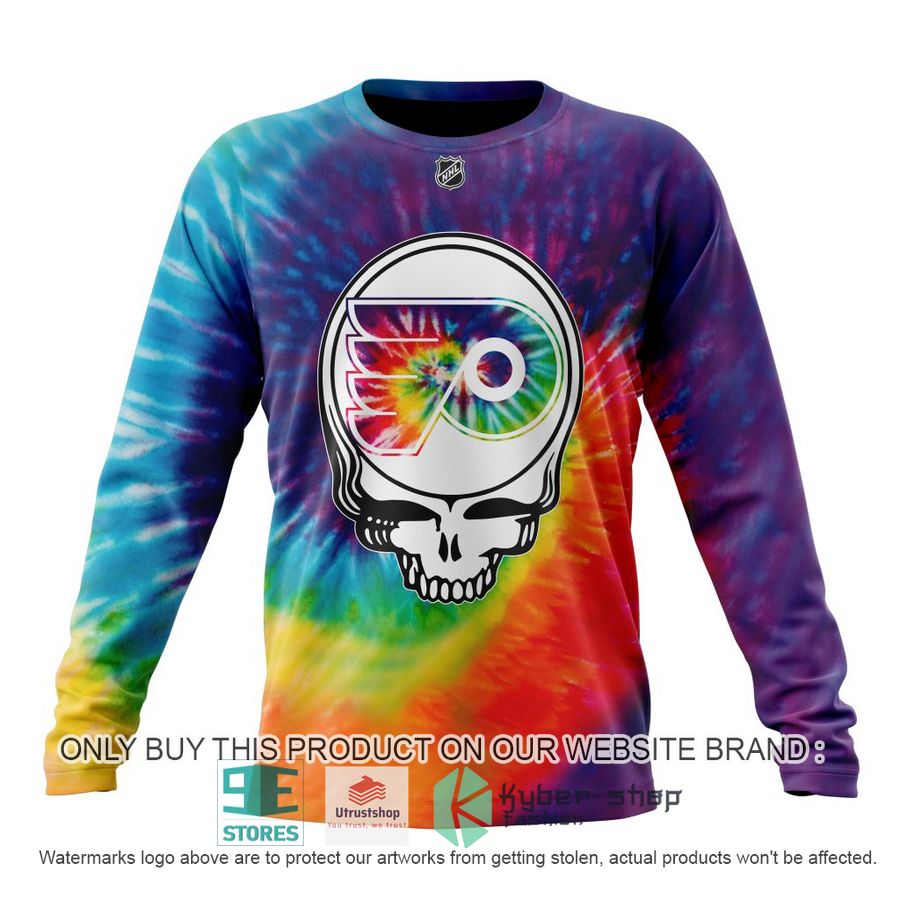 personalized nhl philadelphia flyers grateful dead tie dye 3d shirt hoodie 6 93254