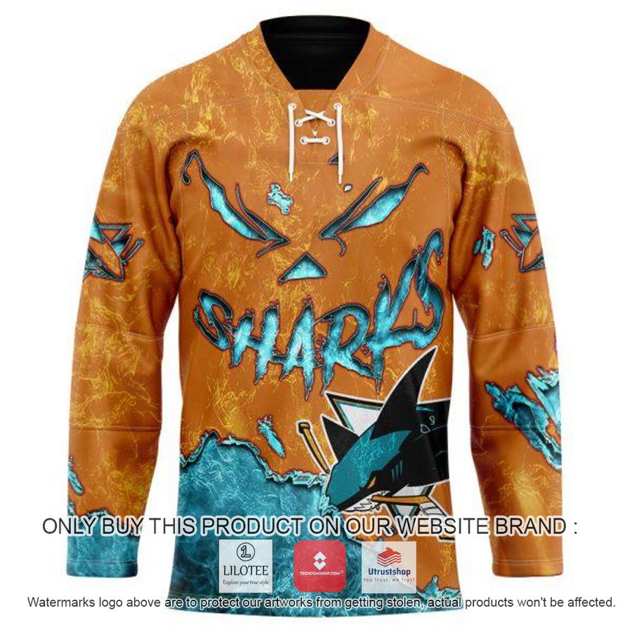 personalized nhl san jose sharks demon face hockey jersey 1 2915