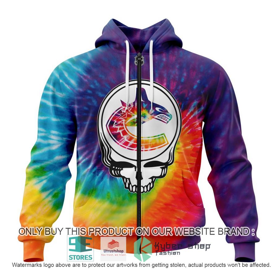 personalized nhl vancouver canucks grateful dead tie dye 3d shirt hoodie 2 68959