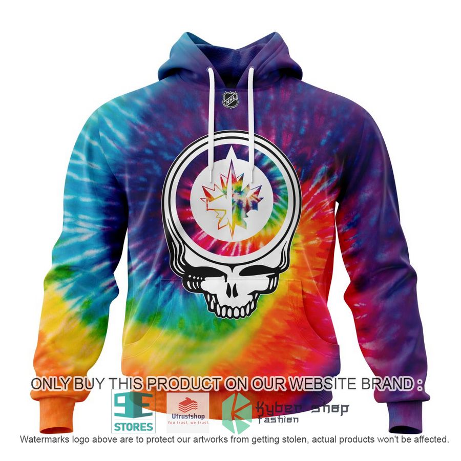 personalized nhl winnipeg jets grateful dead tie dye 3d shirt hoodie 1 70124