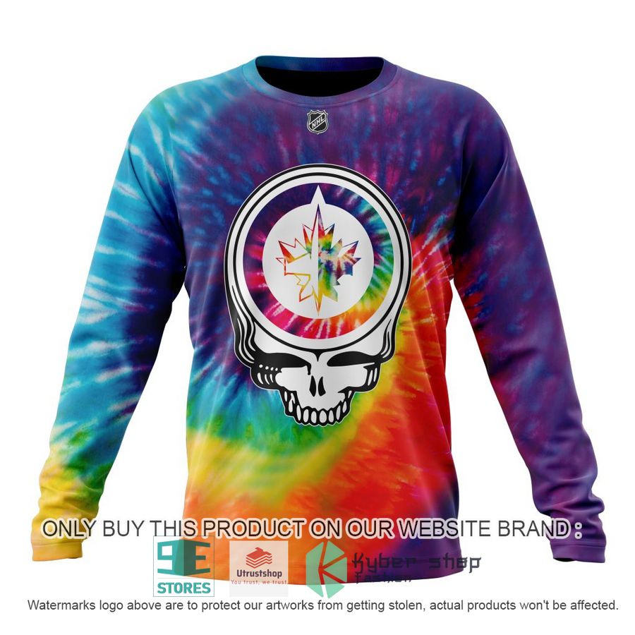 personalized nhl winnipeg jets grateful dead tie dye 3d shirt hoodie 6 37855