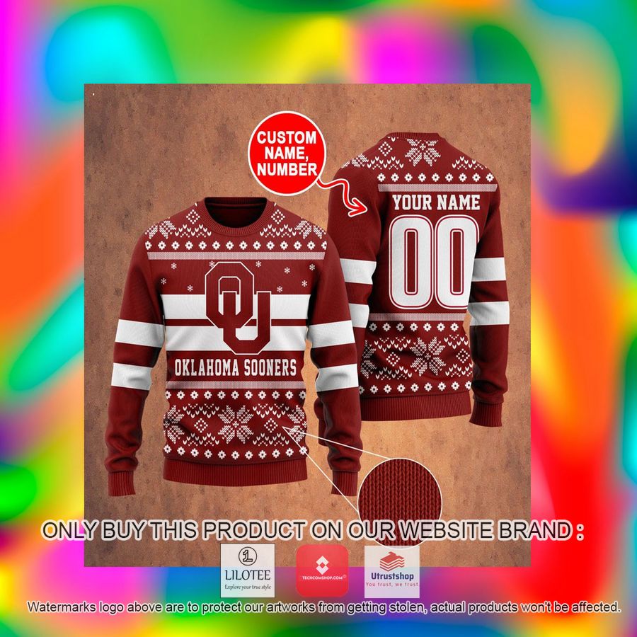 personalized oklahoma sooners ugly christmas sweater 2 19239