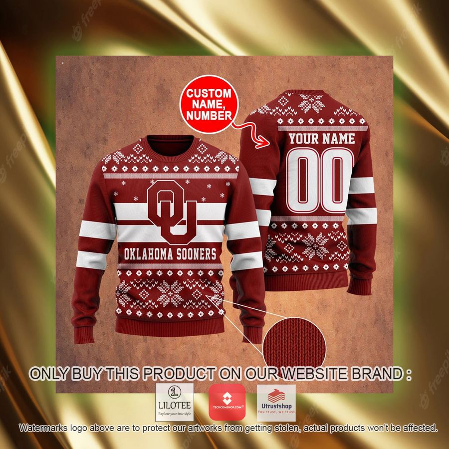personalized oklahoma sooners ugly christmas sweater 4 45149