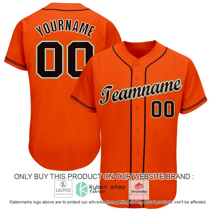 personalized orange black cream baseball jersey 1 77395