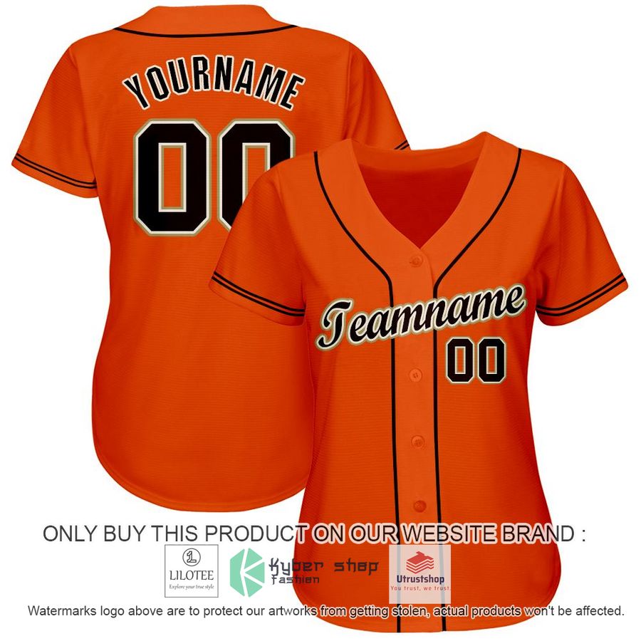 personalized orange black cream baseball jersey 2 22717