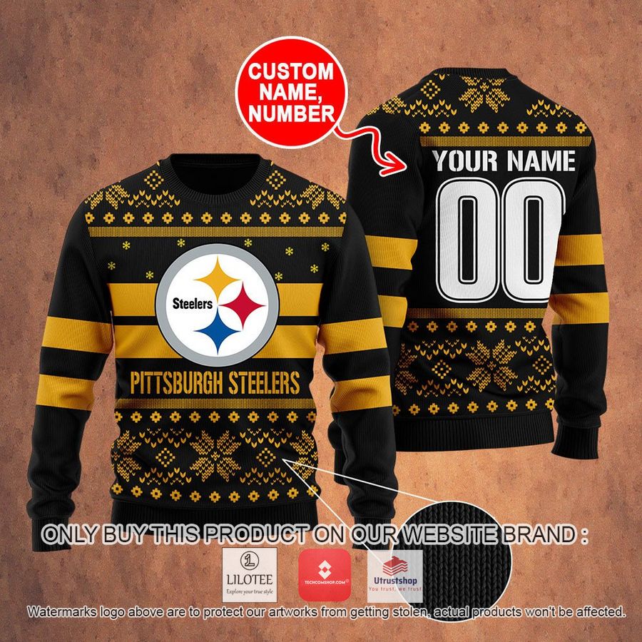 personalized pittsburgh steelers ugly christmas sweater 1 23594