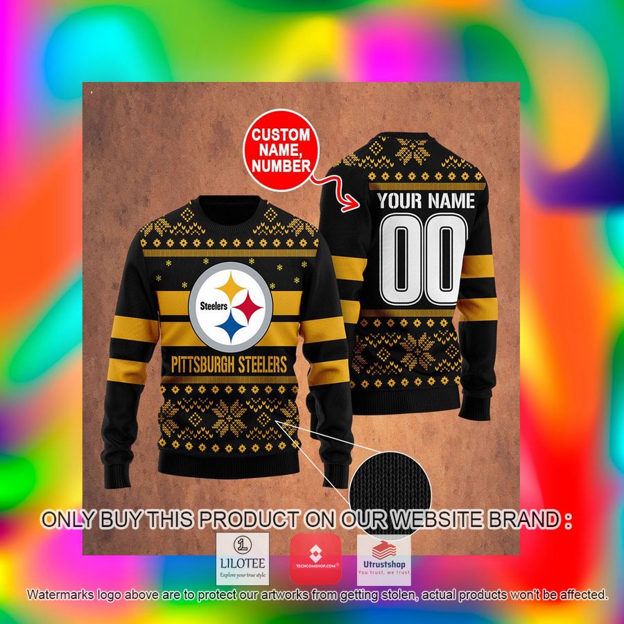 personalized pittsburgh steelers ugly christmas sweater 2 5411