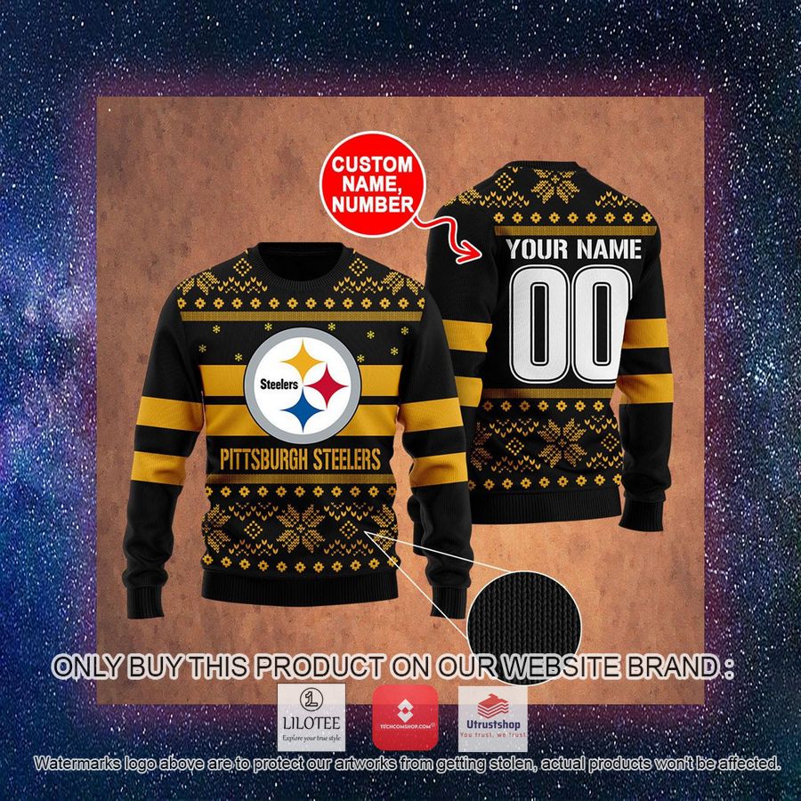 personalized pittsburgh steelers ugly christmas sweater 3 75777