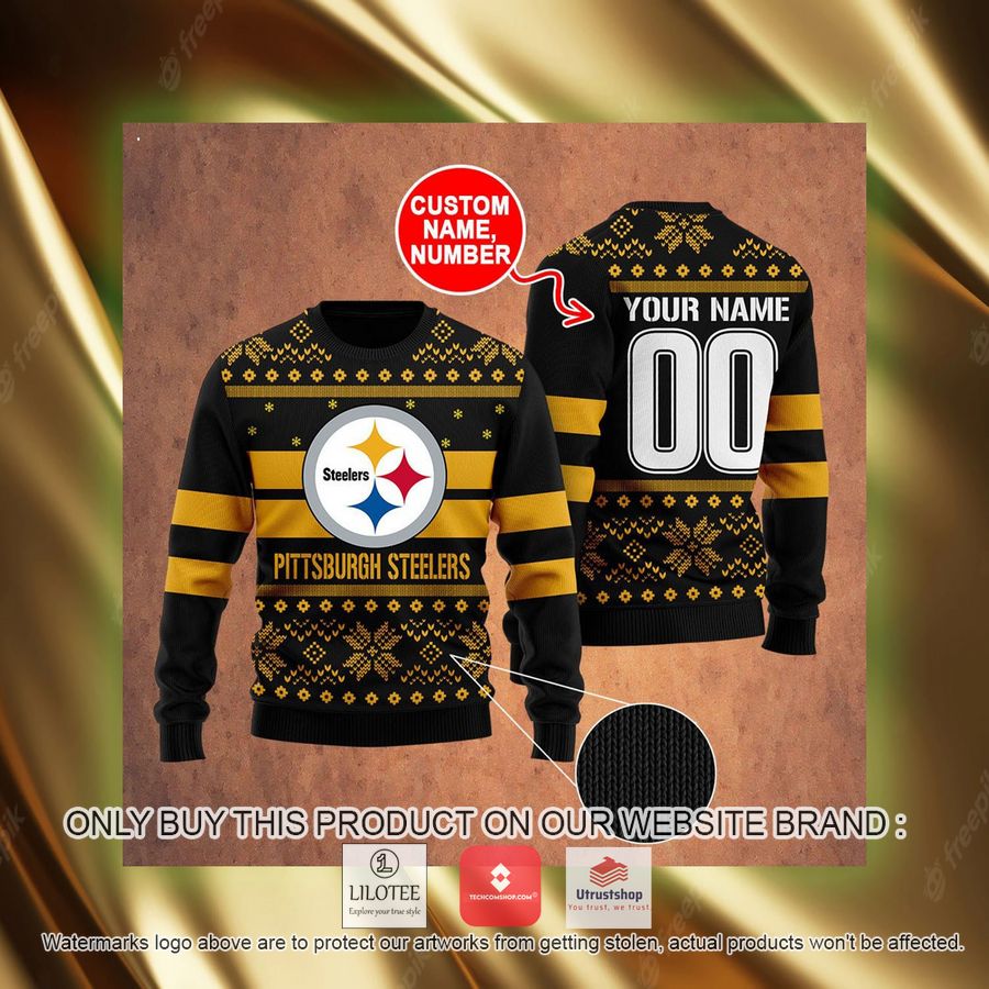 personalized pittsburgh steelers ugly christmas sweater 4 85331