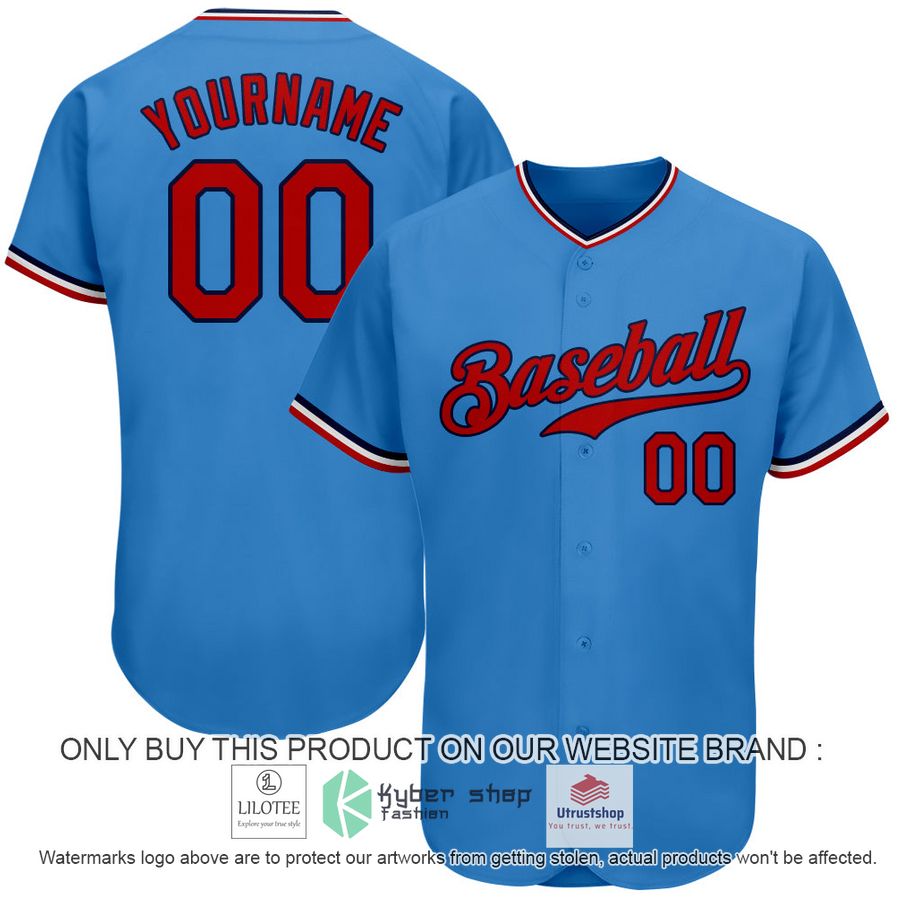 personalized powder blue red navy baseball jersey 1 40903