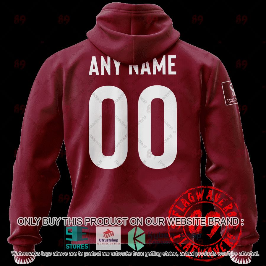 personalized quatar home jersey world cup 2022 shirt hoodie 2 94750