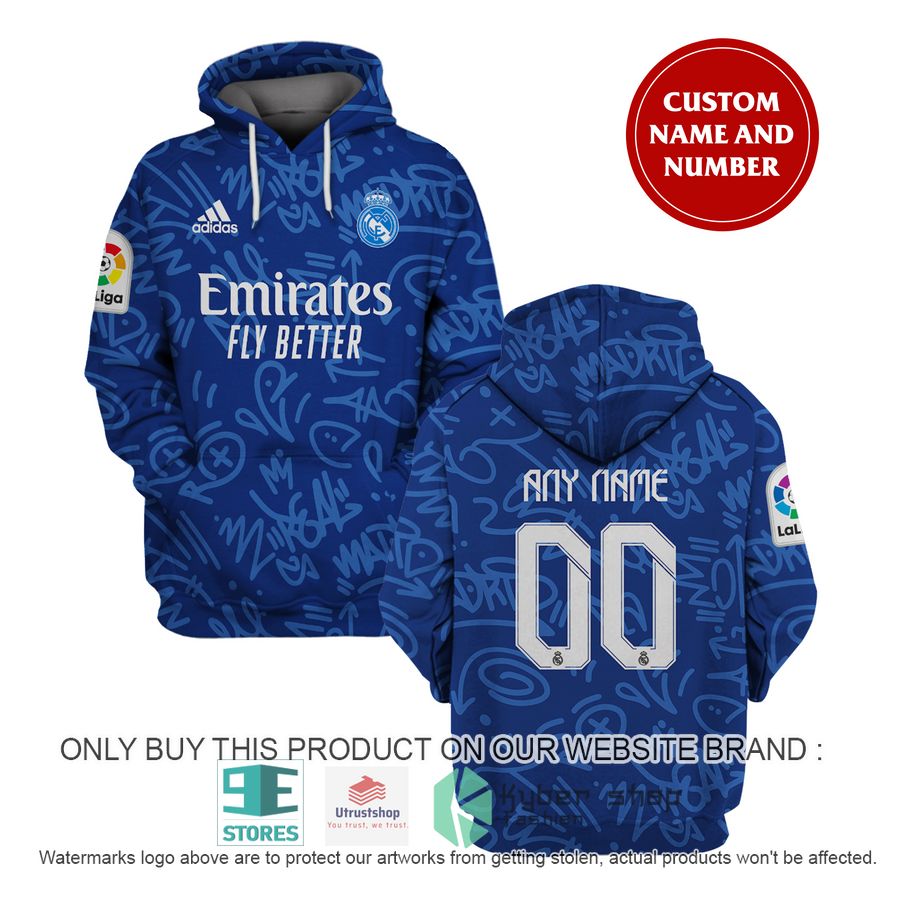 personalized real madrid fc adidas blue shirt hoodie 1 87575