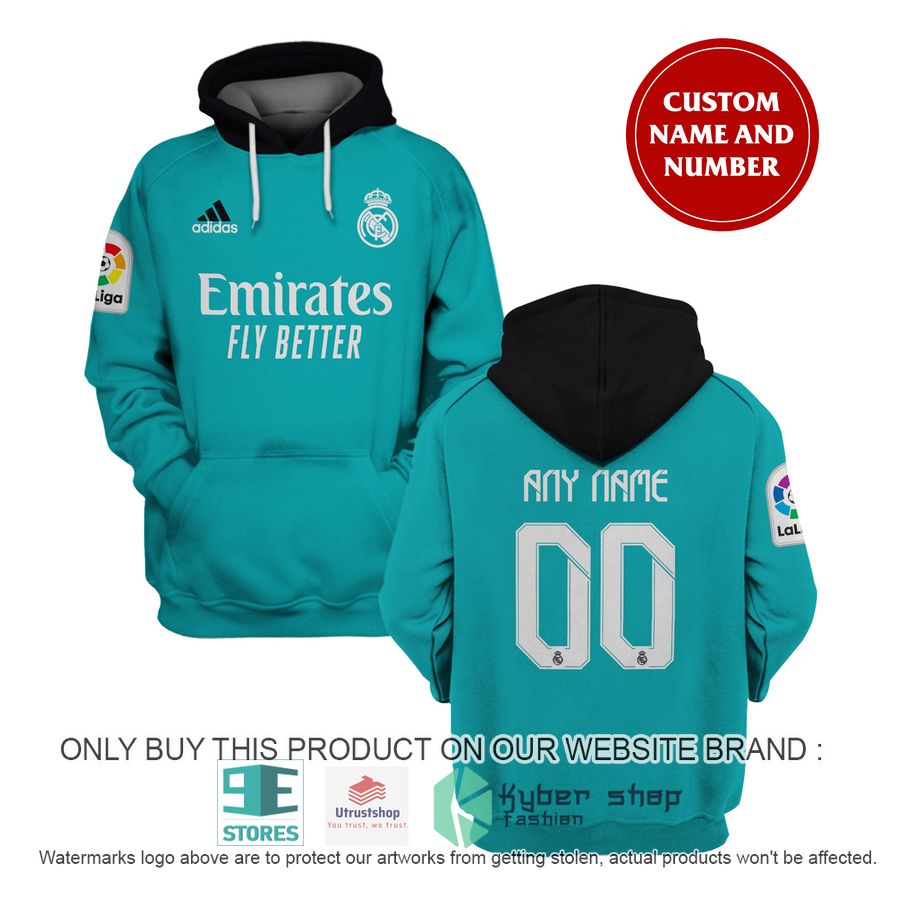 personalized real madrid fc adidas cyan shirt hoodie 1 56483